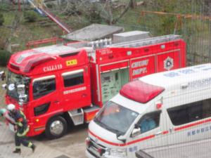 消防車と救急車車両の画像