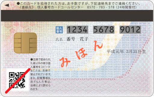 マイナンバーカード（裏）