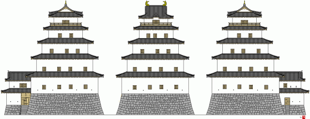 丹波亀山城天守復元図の画像