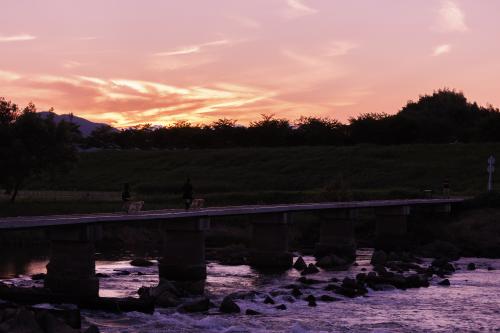 保津小橋の夕暮れ