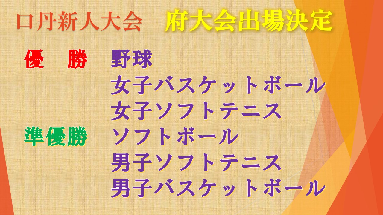 口丹新人戦１
