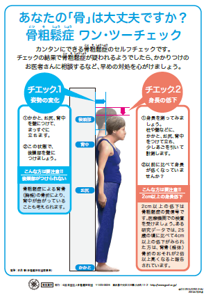 骨粗鬆症セルフチェック「ワン・ツー・チェック」
