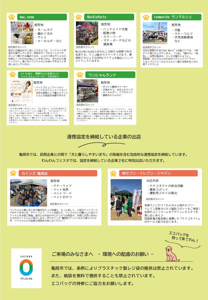 マルシェ出店一覧裏面