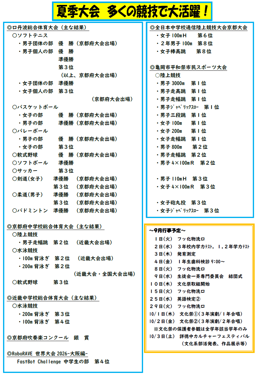 学校だより9月号