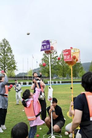 防災トリアージ玉入れ①